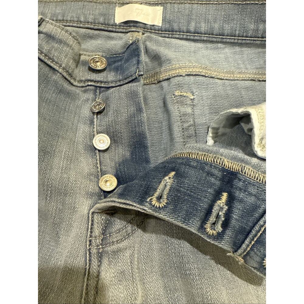 7 For All Mankind Jeans Women 31 Denim Josefina Button Fly Stretch Distressed - Picture 5 of 15